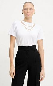 T-shirt Silvian Heach  biały damski GPA25130TS