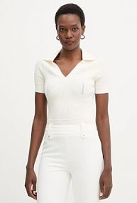 Koszulka polo Marciano by Guess  beżowa damska 6RGR11.5613Z