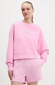 Bluza przez głowę Guess Jeans  różowa W6RQ04.KCPR1