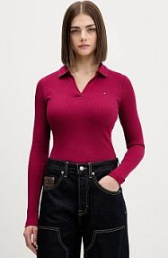 Longsleeve Tommy Jeans  bordowy damski DW0DW21933