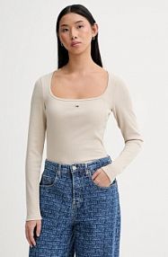 Longsleeve Tommy Jeans  beżowy damski DW0DW21836