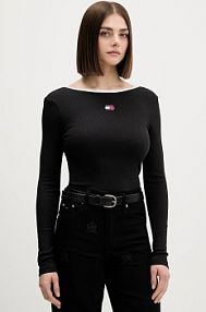 Longsleeve Tommy Jeans  czarny damski DW0DW21839