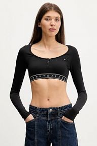 Longsleeve Tommy Jeans  czarny damski DW0DW22538