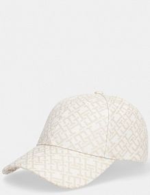 Czapka z daszkiem Tommy Hilfiger  beżowa damska AW0AW18058