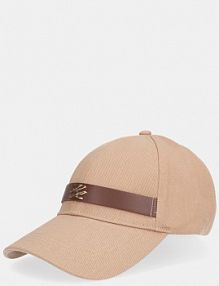 Czapka z daszkiem Karl Lagerfeld  beżowa damska B1W33010