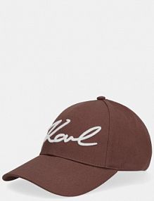 Czapka z daszkiem Karl Lagerfeld  brązowa damska B1W33009