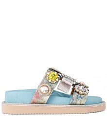 Klapki Kurt Geiger London  srebrne damskie 5392199609