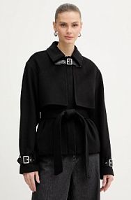 Płaszcz Karl Lagerfeld  czarny damski B1W15004