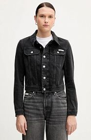 Kurtka jeansowe Calvin Klein Jeans  czarna damska LV047C658G