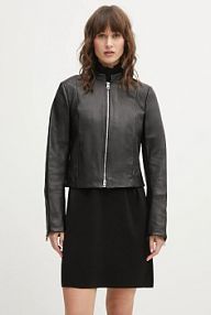 Kurtka skórzana HUGO  czarna damska 50555743