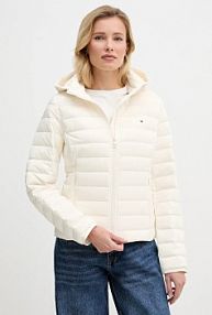 Kurtka puchowa Tommy Hilfiger  beżowa damska WW0WW47753