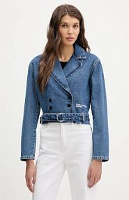 Kurtka jeansowe Karl Lagerfeld Jeans  niebieska damska B1W14040
