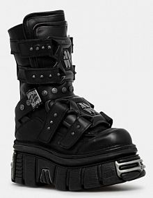 Botki New Rock  czarne damskie M.MET422.S1