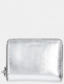 Portfel Calvin Klein  srebrny damski LV04F1103G