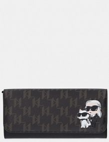 Portfel Karl Lagerfeld  brązowy damski B1W32015