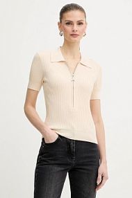 Koszulka polo PATRIZIA PEPE  beżowa damska 8K0388.K300