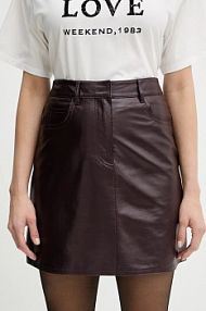 Spódnica skórzana Weekend Max Mara  bordowy 2615401011600