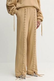 Spodnie dresowe Rotate  beżowe damskie 114389654