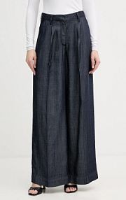 Spodnie eleganckie Karl Lagerfeld  granatowe damskie B1W10101