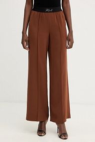 Spodnie eleganckie Karl Lagerfeld  brązowe damskie B1W10014