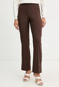 Spodnie eleganckie Karl Lagerfeld  brązowe damskie B1W10006