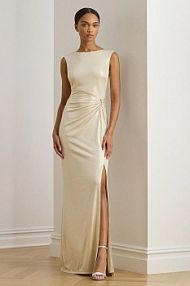 Sukienka Lauren Ralph Lauren  beżowa 253P04060