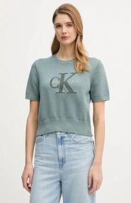 T-shirt Calvin Klein Jeans  turkusowy damski LV044E306G