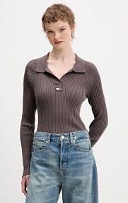 Sweter Tommy Jeans  brązowy damski DW0DW22036