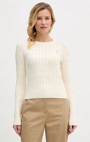 Sweter Tommy Hilfiger  beżowy damski WW0WW47644