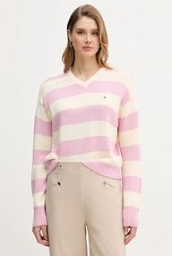 Sweter Tommy Hilfiger  różowy damski WW0WW47655