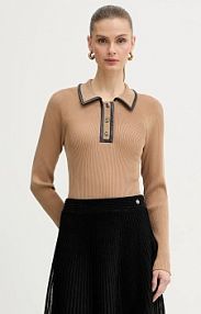 Sweter Karl Lagerfeld  beżowy damski B1W18009