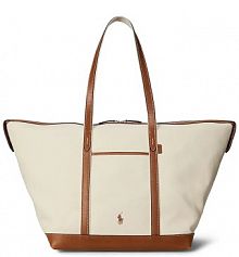 Torebka shopperka Polo Ralph Lauren  beżowa 428973072