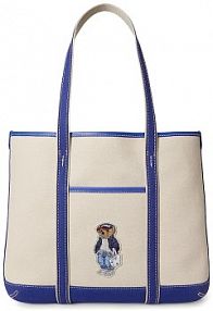 Torebka shopperka Polo Ralph Lauren  beżowa 428P05484