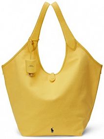 Torebka shopperka Polo Ralph Lauren  żółta 428P07166