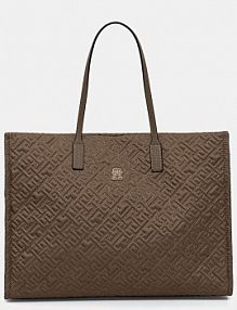 Torebka shopperka Tommy Hilfiger  beżowa AW0AW18163