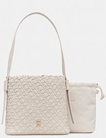 Torebka shopperka Tommy Hilfiger  beżowa AW0AW18160