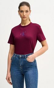 T-shirt Calvin Klein Jeans  bordowy damski LV047E804G