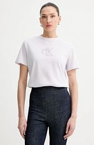 T-shirt Calvin Klein Jeans  fioletowy damski LV047E827G