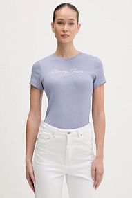 T-shirt Tommy Jeans  niebieski damski DW0DW21838