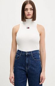 Top Tommy Jeans  beżowy damski DW0DW21840