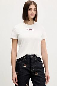 T-shirt Tommy Jeans  biały damski DW0DW21842