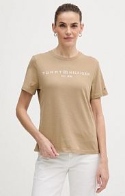 T-shirt Tommy Hilfiger  beżowy damski WW0WW40276.
