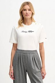 T-shirt Tommy Hilfiger  beżowy damski WW0WW47819