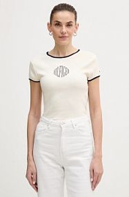 T-shirt Tommy Hilfiger  beżowy damski WW0WW47881