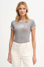 T-shirt Tommy Hilfiger  szary damski WW0WW47881