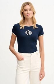 T-shirt Tommy Hilfiger  granatowy damski WW0WW47881