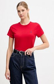 T-shirt Polo Ralph Lauren  czerwony damski 211B14605