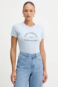 T-shirt Karl Lagerfeld  niebieski damski B1W17033