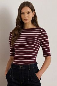 Longsleeve Lauren Ralph Lauren  bordowy damski 200P03723