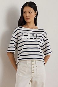 T-shirt Lauren Ralph Lauren  granatowy damski 200P03752